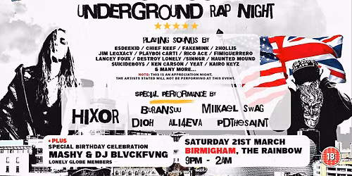 UK\/US UNDERGROUND RAP NIGHT - Birmingham