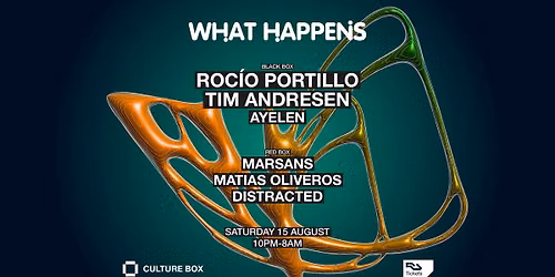 What Happens: Roc\u00edo Portillo \/ Tim Andresen \/ Ayelen \/ Marsans \/ Matias Oliveros \/ Distracted