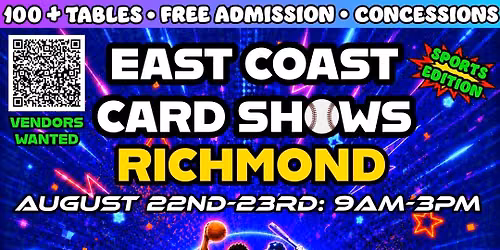 FREE Sports Card Show - Richmond, VA - August 22-23, 2026