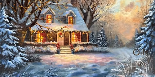 Silent Night Cottage, taught by Hope Blakely, originally a Marion Dutton painting