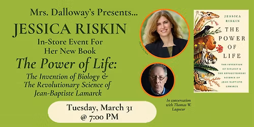 Jessica Riskin's THE POWER OF LIFE In-Store Event and Book Signing