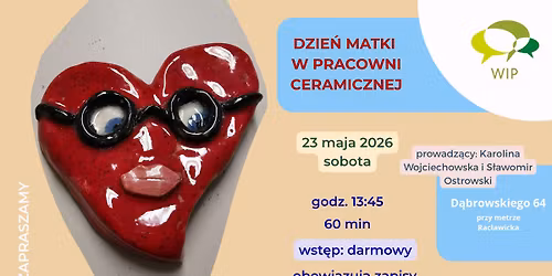 Dzie\u0144 matki w pracowni ceramicznej starsze dzieci