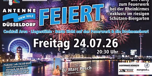 Antenne D\u00fcssseldorf feiert - die Feuerwerksparty auf der Rheinkirmes