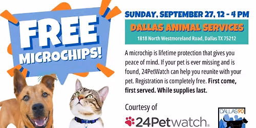 Free Microchip Clinic at Dallas Animal Services\/Cl\u00ednica gratuita de microchips