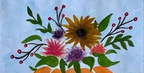 Halloween Experience\u2014 Watercolor Pumpkin Bouquet Paint Party