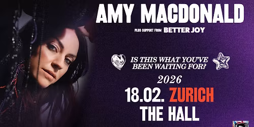 Amy Macdonald \u00b7 18.02.2026 \u00b7 The Hall [exclusive Swiss show]