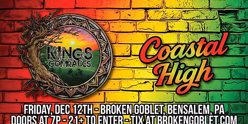 Reggae night with KINGS AND COMRADES and COASTAL HIGH