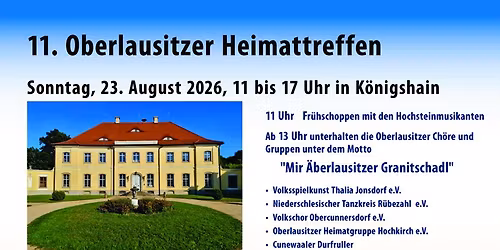 Oberlausitzer Heimattreffen am 23. August 2026