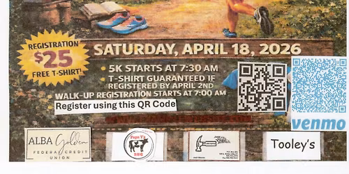 5K FUN WALK\/RUN hosted by Friends of the Alba Public Library