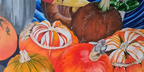Adults drawing class, a spooktacular art class exploring seasonal pumpkins