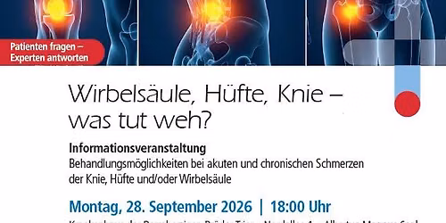 Wirbels\u00e4ule, H\u00fcfte, Knie - was tut weh?