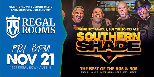 Southern Shade returns to Regal Rooms
