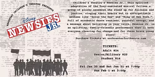 Beaufort Children's Theatre Presents: Newsies Jr.