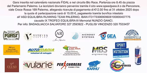 IX Trofeo Equilibra\nIII Memorial Nunzio Ganci\n9 Novembre 2025