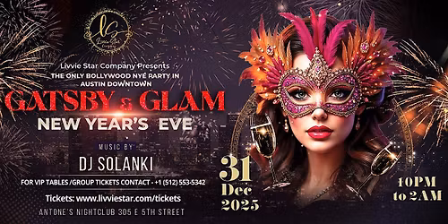 GATSBY & GLAM | NEW YEAR'S EVE  | BOLLYWOOD DANCE PARTY
