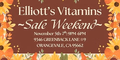 November Weekend Sale at Elliott's Vitamins