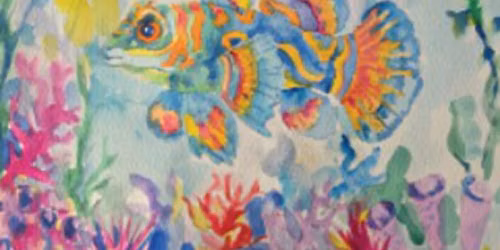 Watercolor Art Class : Mondrian Fish