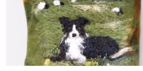 Beginners Creative Needle Felting Dog with Sheep (optional Hand embroidery)
