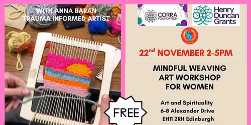 22ND NOVEMBER FREE MINDFUL WEAVING ART WORKSHOP FOR WOMEN 