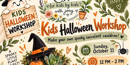halloween succulent garden workshop for kids 6 & up