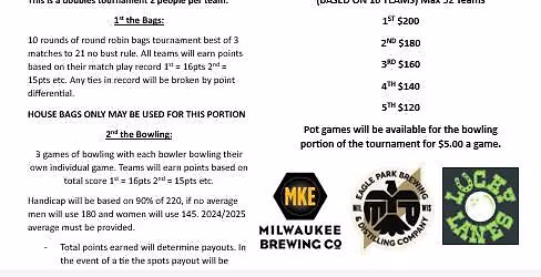 Bowling and Bags Doubles Tournament! 