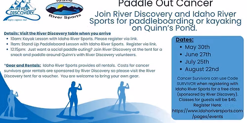 River Discovery Paddle Out Cancer