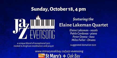 Jazz Evensong featuring the Elaine Lakeman Quartet