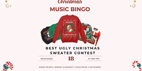 Ugly Sweater Christmas Music Bingo!
