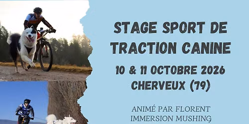 STAGE DE TRACTION CANINE MONO ET BI CHIENS - 10 ET 11 OCTOBRE 2026 - LICT x IMMERSION MUSHING