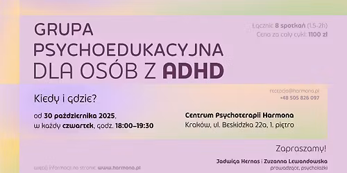 Grupa Psychoedukacyjna dla os\u00f3b z ADHD