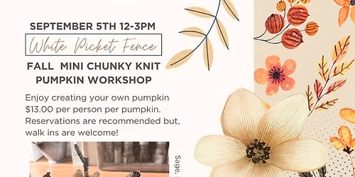 Mini Chunky Knit Pumpkin Workshop ~ 9\/5\/2026