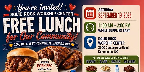 \ud83c\udf56 FREE Community BBQ Lunch \u2013 Everyone Welcome!