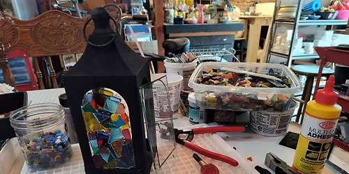 Mosaic May: Glass on Glass-Lantern