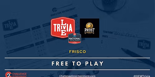 Weekly Live Trivia Nights at Prost Taphouse - Frisco