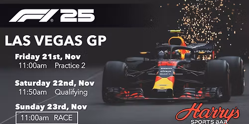 Watch the F1 Grand Pix "LIVE" at Harrys Sports Bar