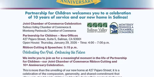 Partnership for Children 10th Anniversary Celebration and Ribbon Cutting