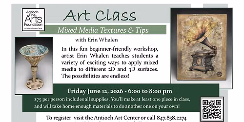 Mixed Media Textures & Tips - Friday June 12 - 6 to 8 pm