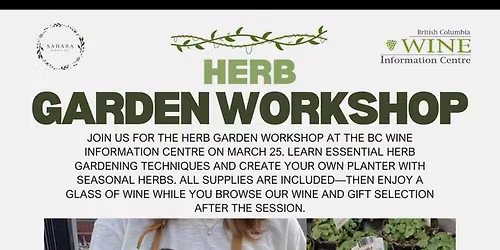 [April 30th] Herb Garden Workshop