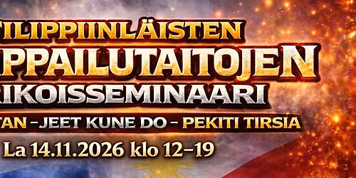 Filippiinil\u00e4isten kamppailulajien erikoisseminaari 14.11.2026