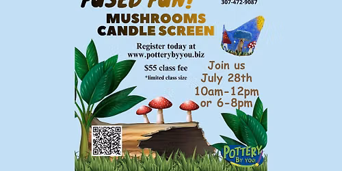 Fused Fun! Mushrooms Candle Screen at Pottery By You!