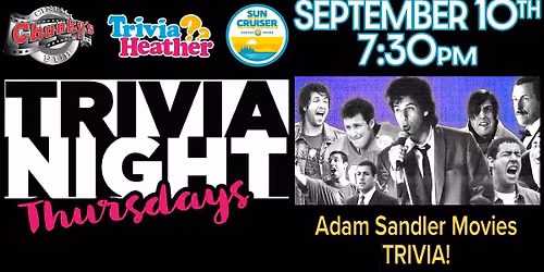 18+ LIVE TRIVIA NIGHT: ADAM SANDLER MOVIES! 09\/10\/26