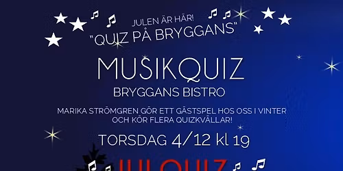 Musikquiz med jultema p\u00e5 bryggans bistro 