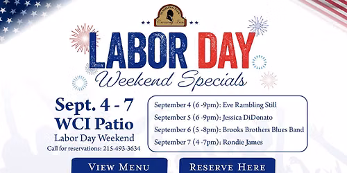 Labor Day Weekend at the Washington Crossing Inn