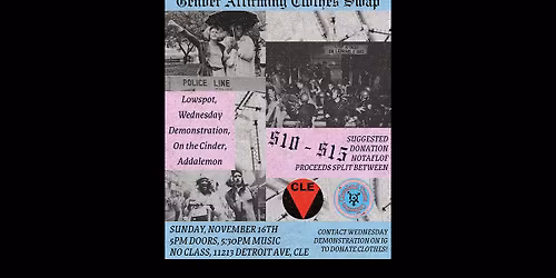 Clothing Swap & Benefit show for CLE Trans Collective and Red Triangle CLE @ No Class