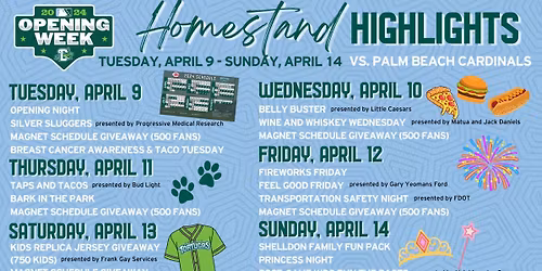 Daytona Tortugas at Palm Beach Cardinals at Roger Dean Stadium