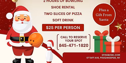 Bowl with Santa at Spins Bowl Poughkeepsie