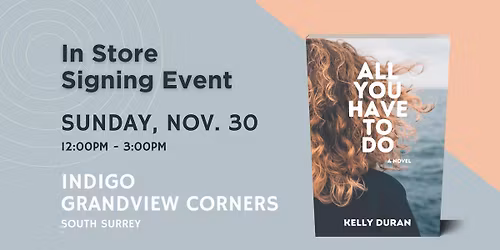 In Person Book Signing - All You Have To Do