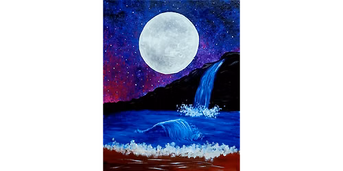 Moonlit Waterfall - Paint and Sip in Chicago | Classpop!\u2122