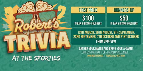 Robert's Trivia at the Sporties!