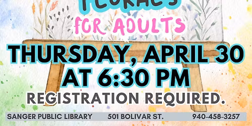 Beginner Watercolor Florals for Adults at Sanger Public Library